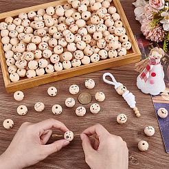 200 шт. 20 вида бусин из дерева лотоса с принтом&nbsp;WOOD-PH0003-62