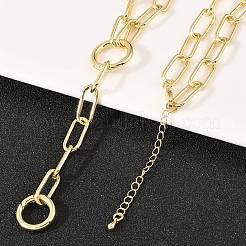 Collane con catena a graffetta in ottone e lazo&nbsp;NJEW-H087-06E-G