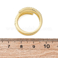 Открытые манжеты из латуни с микропаве и прозрачным цирконием для женщин&nbsp;RJEW-S624-04G