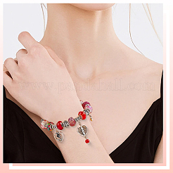 90 шт. 15 стиля красных прозрачных смоляных европейских бусин&nbsp;RPDL-SP0001-06