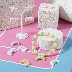 24 шт. 6 цвета непрозрачные подвески из смолы&nbsp;RESI-TA0003-34