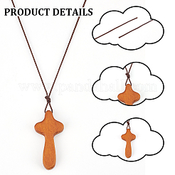 Décorations pendentif croix en bois&nbsp;WOOD-WH0034-55A