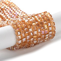 Гальванические стеклянные бусины EGLA-J028-4x4mm-AB18