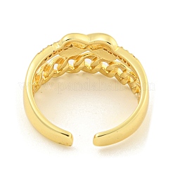 Открытое кольцо-манжета из прозрачного кубического циркония RJEW-L121-004G