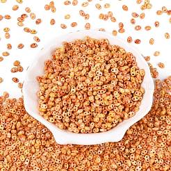 ピカソガラスシードビーズ  オーバル  2穴  オレンジ  5~6x3~4x2~3mm  穴：0.9~1.2mm  約6425個/ポンド&nbsp;GL-N001-02G