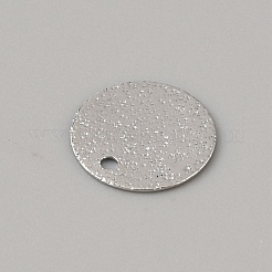 真鍮製チャーム  テクスチャ  フラットラウンドのチャーム  プラチナ  10x0.4mm  穴：0.9mm&nbsp;KK-WH0056-58P