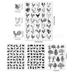 4 шт. 4 прозрачных штампа из ПВХ с изображением животных DIY-GL0010-01B