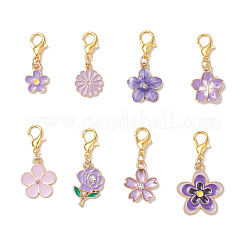 Подвески из эмали из цветочного сплава HJEW-JM03801