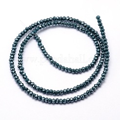 Граненый граненый полный радуга гальванических стеклянных бус стренги&nbsp;X-EGLA-M004-2mm-A05