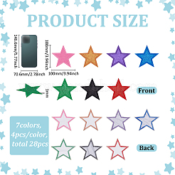 28 шт. 7 цвета полиэстер компьютеризированная вышивка ткань утюг на / пришить патчи&nbsp;PATC-FG0003-19