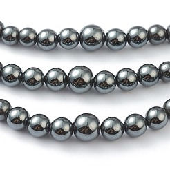 Однослойные ожерелья из немагнитного синтетического гематита и бирюзовых бусин NJEW-H307-01C