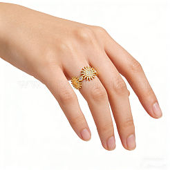 Bracciale aperto regolabile in acciaio inossidabile 304 con micro pavé di zirconi cubici per donna&nbsp;BI5258-1