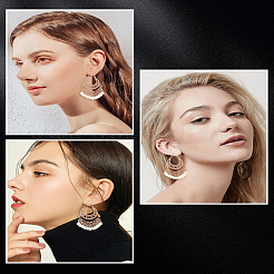 2 пара серег-люстр из сплава в форме веера для женщин&nbsp;EJEW-LP0001-50