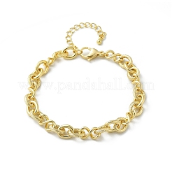 Латунные браслеты-цепочки с бесконечным звеном для женщин и мужчин BJEW-K273-12G