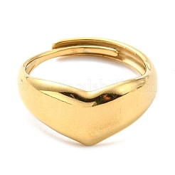 Регулируемое кольцо в форме сердца из нержавеющей стали 304 для женщин&nbsp;RJEW-C016-05G