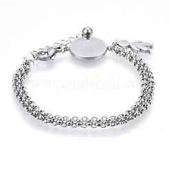 Многорядные браслеты из нержавеющей стали 304 BJEW-G604-01P