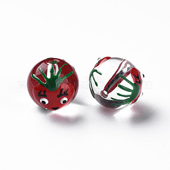 Прозрачные стеклянные эмалевые бусины GLAA-N049-008