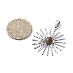 Подвеска из нержавеющей стали 201 с натуральными драгоценными камнями PALLOY-JF02641