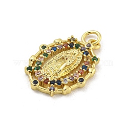 Tema vergine maria cremagliera placcatura ottone micro pavé zirconi cubici pendenti&nbsp;KK-G513-32G