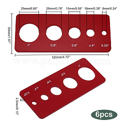 おもちゃを作るためのアクリル安全目挿入ツール  人形眼球ゲージボード  ブラウン  50x120x2.5mm  穴：6mm&nbsp;TOOL-WH0051-73B