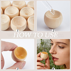 10 diffusore di aromaterapia in legno semicircolare&nbsp;AJEW-GF0015-18A