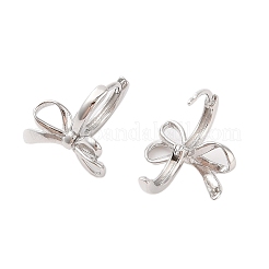 Pendientes de aro de latón con lazo para mujer&nbsp;EJEW-P288-04P