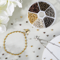 900 шт. 6-х цветные железные крышки для бусин&nbsp;IFIN-PA0001-07A