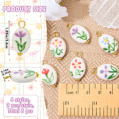 8 pendentif en porcelaine fait main&nbsp;PALLOY-SW00135