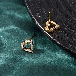 Orecchini da donna in ottone con micro pavé di zirconi cubici&nbsp;EJEW-F418-21G