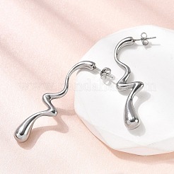 Pendientes de lágrima irregulares de acero inoxidable 304&nbsp;EJEW-P330-02P