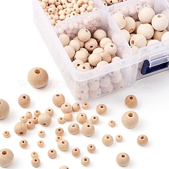 6 стиль натуральных круглых деревянных бусин и джутовых шнуров WOOD-YW0001-02