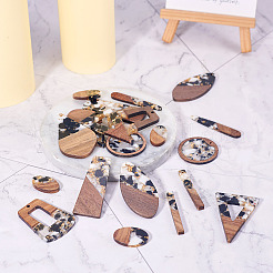 20шт 10 стиля подвески из непрозрачной смолы и орехового дерева&nbsp;RESI-TA0003-69