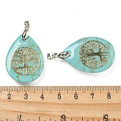 Подвески из синтетической бирюзы в форме капли&nbsp;G-Q175-01F