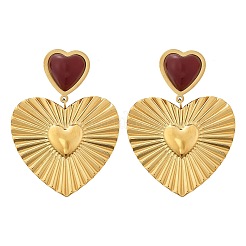 Серьги-гвоздики из нержавеющей стали 304 со смолой&nbsp;EJEW-V016-07G