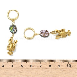 Ozean 304 Edelstahl und Paua-Muschel-Hängeohrringe&nbsp;EJEW-JE07109