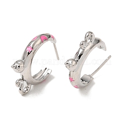 Boucles d'oreille en laiton émaillé&nbsp;KK-CBA8324-23P-02
