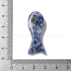 ナチュラルブルースポットジャスパーペンダント  魚のチャーム  39x16x8mm  穴：1.7mm&nbsp;GG-K001-01G