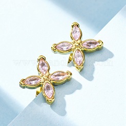 Pendientes de botón de acero inoxidable 304&nbsp;X-EJEW-C135-01G-04