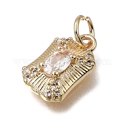 Breloques en laiton zircon cubique transparent&nbsp;KK-D110-05G