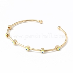 Латунь манжеты браслеты BJEW-A134-02G-M