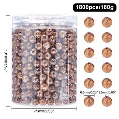 180 g de perles en bois de wengé naturel&nbsp;WOOD-CA0001-26A