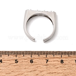 Anelli aperti con polsino in ottone micro pavé di zirconi cubici per donna&nbsp;RJEW-L343-02P-06