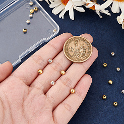 20 шт. 2-х цветные круглые граненые бусины из стерлингового серебра STER-PH0001-72