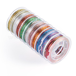 10 Rolle 10 Farben 3-lagige runde Metallic-Kordel-Sets&nbsp;MCOR-TAC001-02
