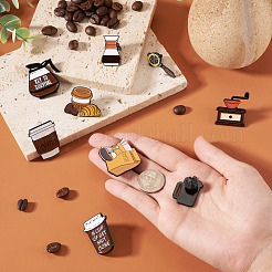 9 Stück 9 Stile Kaffee-Thema-Emaille-Pins&nbsp;JEWB-TA0001-33