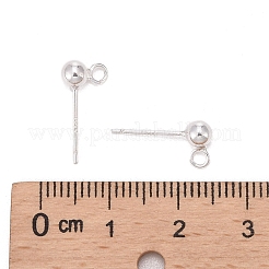 925スターリングシルバー製スタッドピアスパーツ  スタンプ925個付き  銀  15mm  穴：2mm  ピン：0.7mm&nbsp;STER-S002-49