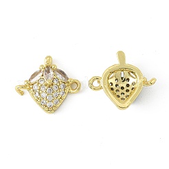 4 шт. 2-х цветные латунные подвески-фигурки с кубическим цирконием и фруктами&nbsp;KK-FS0001-73C