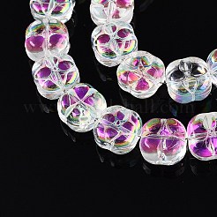 電気メッキガラスビーズセット  プラム  カラフル  10x10x6mm  穴：0.9mm  約64~66個/連  24.69~25.87''（62.72~64.68センチメートル）&nbsp;EGLA-T021-06C