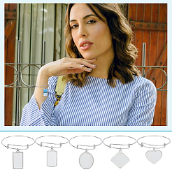 5 шт. 5 стиля термопереводной латунной подвески для изготовления браслета BJEW-PH01868