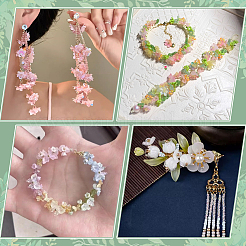 400個 7色 ツートンハンドメイドランプワークビーズキャップ  花  ミックスカラー  11~12x8mm  穴：1.2~1.4mm&nbsp;LAMP-PH0001-55